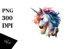 Colorful Baby Unicorn in Desert Scene PNG Product Image 3
