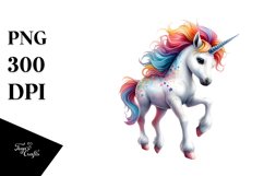 Colorful Baby Unicorn in Desert Scene PNG Product Image 1