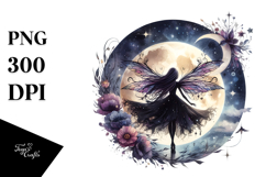 Gothic Fairy on the Moon PNG Product Image 1