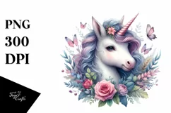 Watercolor Baby Unicorn PNG Product Image 3