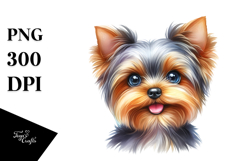 Watercolor Cute Yorkshire Terrier PNG Product Image 1