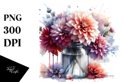 d Jar Artwork | Dahlia Illustration | Clipart Product Image 1