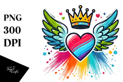 Crowned Heart Paintbrush PNG Product Image 1