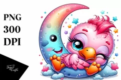 Colorful Baby Flamingo Clipart Product Image 3