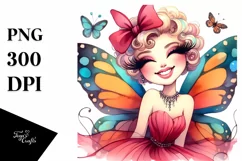 Funny Butterfly Vintage Smile Clipart Product Image 3