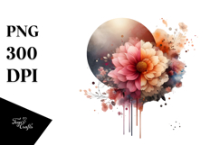 Flowers with Splashes, Modern PNG Product Image 1