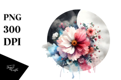 Flowers with Splashes, Modern PNG Product Image 1