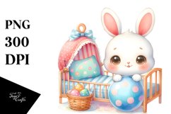 Bunny with Children Bed Clipart Product Image 3