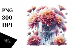 Vibrant Filled with Large Chrysanthemum Clipart Product Image 3