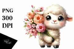 Watercolor Baby Lamb Large Flower Product Image 3