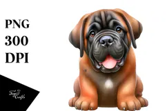 Cute Baby Mastiff with Big Eyes PNG Product Image 1