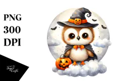 Cute Baby Owl Halloween PNG Product Image 1