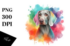 Cute Watercolor Weimaraner Clipart Product Image 1