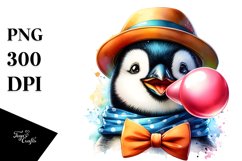 Quirky Colorful Penguin with Hat | Clipart Product Image 1
