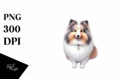 Pastel Watercolor Shetland Sheepdog Clipart Product Image 1