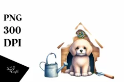 Colorful Dog House with Rainbow Bird Clipart Product Image 1