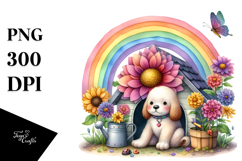 Colorful Dog House with Rainbow Bird Clipart Product Image 1