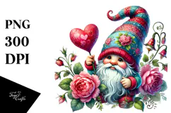 Valentines Gnome with Detailed Hat PNG Product Image 1