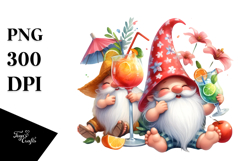 Cute Gnome Drinking Cocktail, PNG Product Image 1
