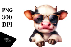 sunglasses Baby Cow PNG Product Image 1