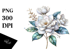 Gardenia, Watercolor PNG Product Image 1