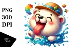 Funny Cute Bear Tongue Out | Sublimation Clipart Product Image 1