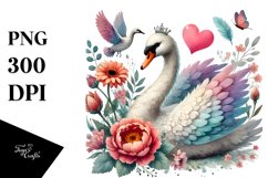 Boho Swan on Flower, Colorful PNG Product Image 1