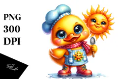 Crazy Baby Duck Chef PNG Product Image 1