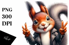 Funny Squirrel Portrait with Victory Sign | Clipart Product Image 1