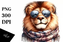 Funny Lion with Scarf and Sunglasses | Clipart Product Image 3