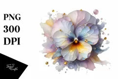 Pansy with Golden Insets, Transparent PNG Product Image 1
