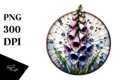 Stained Foxglove Round Watercolor Splash Clipart Product Image 1