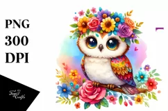 colorful owl, Transparent PNG Product Image 3