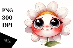 Funny Baby Face Expressive Flower PNG Product Image 3