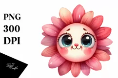 Funny Baby Face Expressive Flower PNG Product Image 1