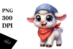 Watercolor Funny Poney Lamb | Big Eyes | Bandana Product Image 1