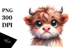 Baby Face Highland Cow, Transparent PNG Product Image 1