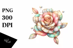 Pastel Wooden Stained Rose Sticker Clipart Product Image 3