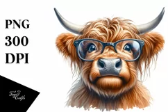 Cow Highland es Portrait Shy | Sublimation | Clipart Product Image 3