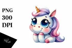 Funny Unicorn Expressive Unicorn PNG Product Image 3