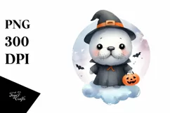 Cute Baby Walrus Halloween PNG Product Image 3