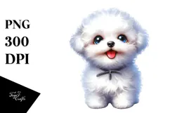 Happy Bichon Frise with Big Eyes PNG Product Image 1