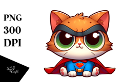Silly Cartoon Kitten Sitting PNG Product Image 1