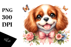 Watercolor Cute Cavalier King Charles Spaniel Product Image 1