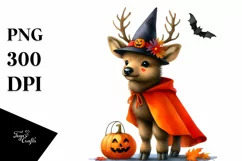 Cute Baby Elk Halloween in Style | Sublimation Clipart Product Image 1