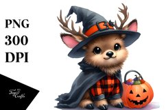 Cute Baby Elk Halloween in Style | Sublimation Clipart Product Image 1