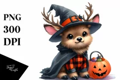Cute Baby Elk Halloween in Style | Sublimation Clipart Product Image 1