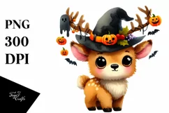 Cute Baby Elk Halloween in Style | Sublimation Clipart Product Image 3