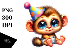 Goofy Baby with Party Hat PNG Product Image 1
