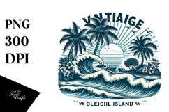 Vintage Tropical Waves PNG Product Image 1